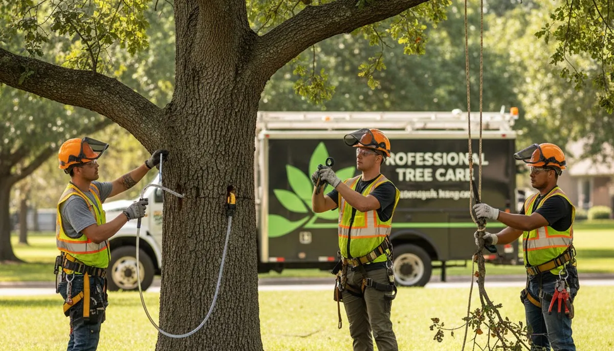 Arbor Tree Care diagnosing tree disease in Overland Park, KS for treatment and tree health recovery