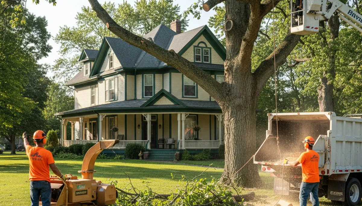Tree service crew in Overland Park, KS performing professional tree removal