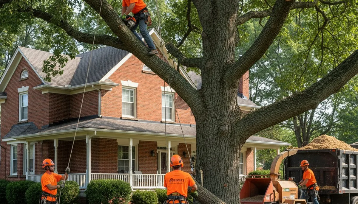 Tree service crew in Overland Park, KS performing professional tree removal